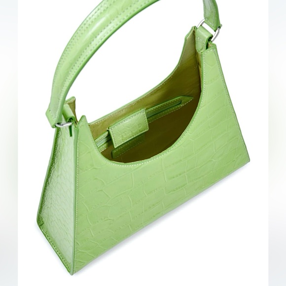 🌺🎉HP🎉🌺 NWT Staud Rey Croc Embossed Shoulder Bag Pistachio - Picture 14 of 16